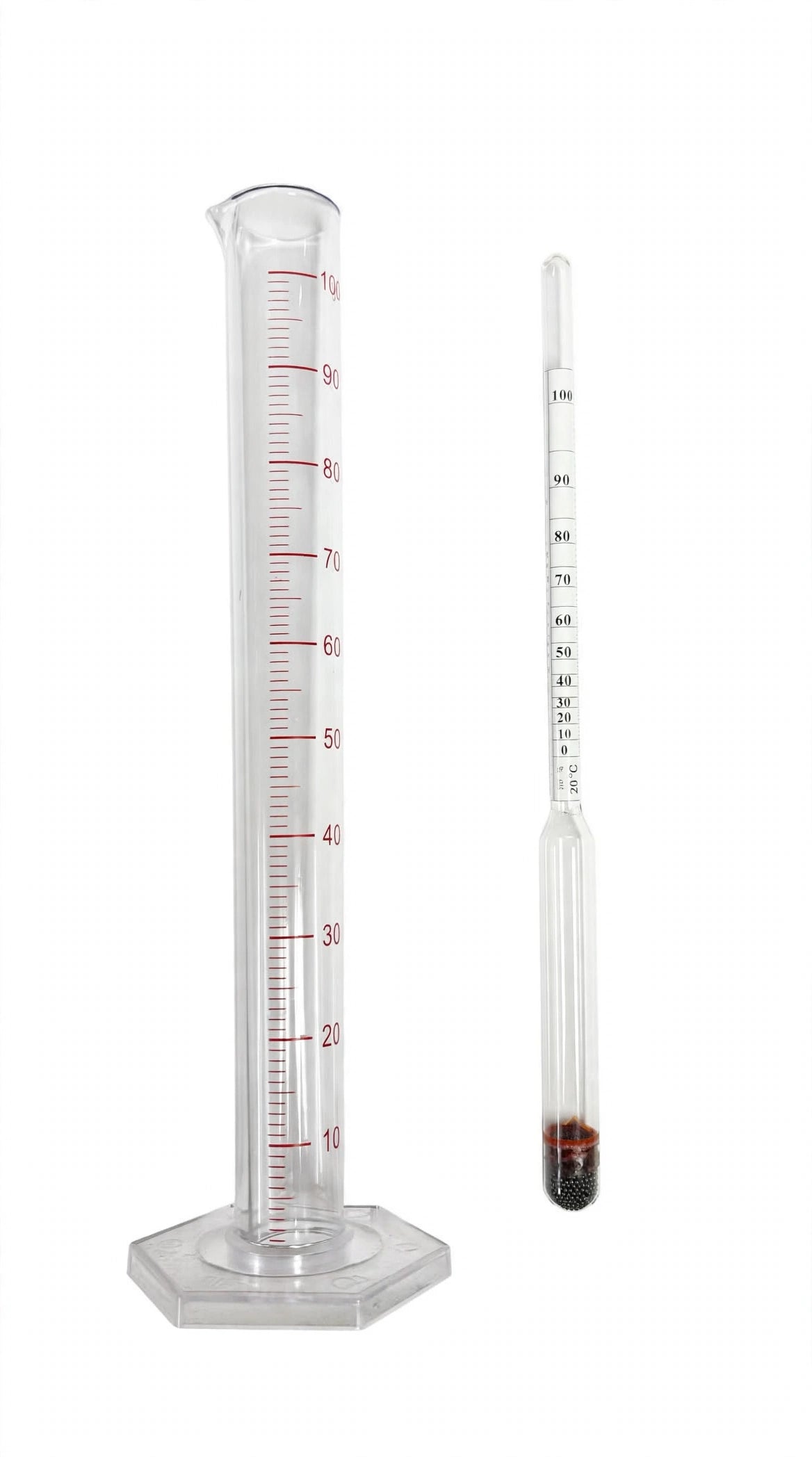 Nr. 33631 Alkoholometer 0-100% + Zylinder 100 ml